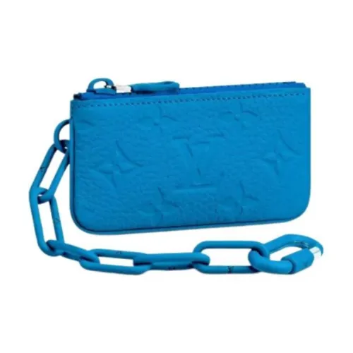 LOUIS VUITTON Taurillon Кожа Кошелек для монет Кошелек Key Pouch Женский Синий