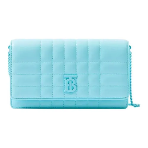 Burberry Lola Bag Lambskin One Shoulder Crossbody Clutch Women's Sky Blue
