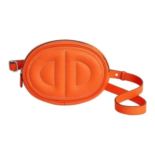 HERMES In The Loop Swift Телячья кожа Свиной нос Одно плечо Через плечо Бананка Женские Апельсин