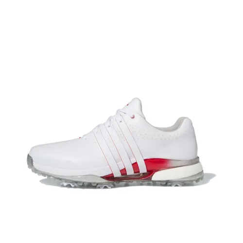 Adidas Tour360 24 Boost Шокабсорберы Противоскользящие Низкие Топ Обувь для гольфа Мужская Белый Красный
