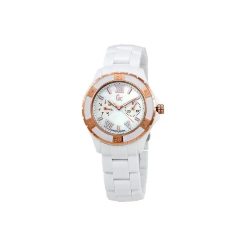 GUESS Наручные часы Кварцевый механизм Керамика Ремешок 36 мм Жемчужная раковина Циферблат Цвет Женские часы