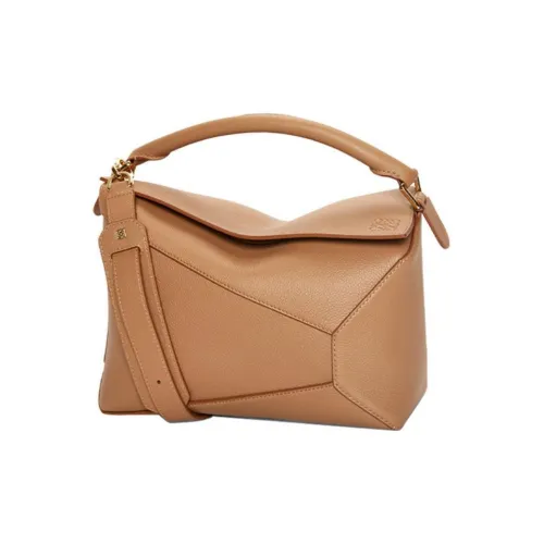 LOEWE Пазл Мягкий с рельефом Телячья кожа Пазл Сумка Сумка через плечо Сумка Женская Карамель