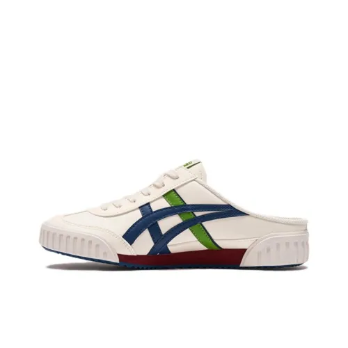 Onitsuka Tiger Machuation Sabot Шокабойеры Противоскользящие Низкие Топы Casual Унисекс Бежевый Синий