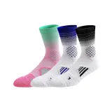 3 упаковки - Полосы Градиент Баскетбольные носки (Белый Черный + Темно-синий Синий + Розовый Зеленый)