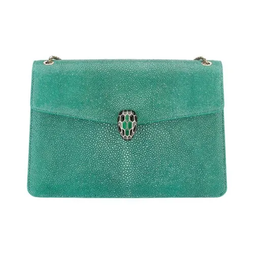 BVLGARI Serpenti Forever Жемчужный Рыбка Сумка через плечо Сумка на плечо Женская Зеленая