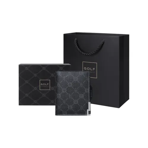 GOLF PVC с синтетической кожей поливинилхлорид кошелек средний мужской черный