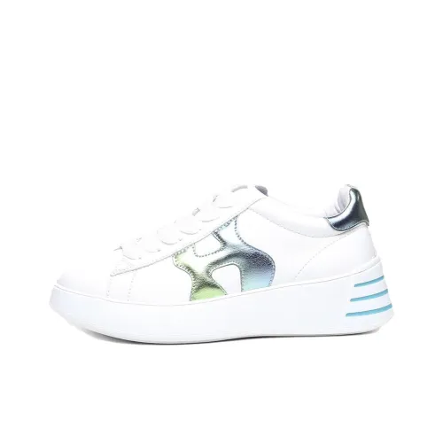HOGAN Rebel Устойчивый к истиранию Низкий Топ Спортивная Повседневная Обувь Женская Белый Зеленый Синий