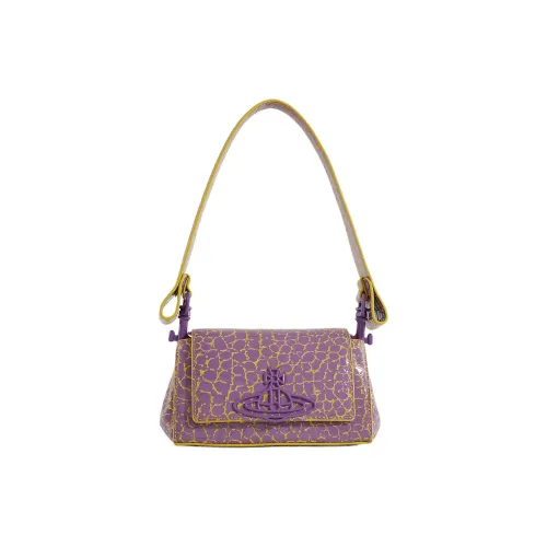 Vivienne Westwood Hazel Кожа Одно Плечо Сумка Маленькая Женская Светло-фиолетовая и Желтая