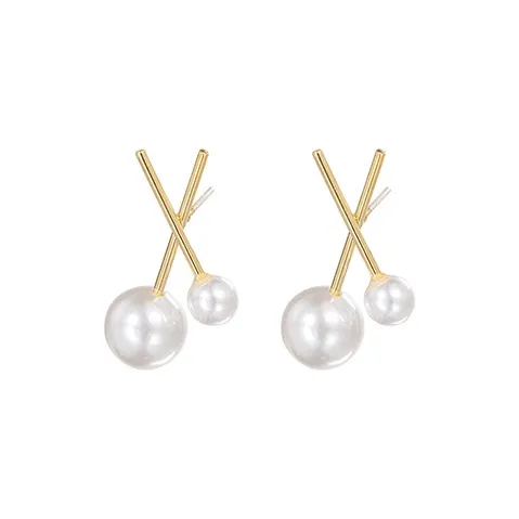 YIRU Серебро S925 Нить Сплав Гальванизированный Искусственная Оболочка Бусины Серьги-гвоздики Женские