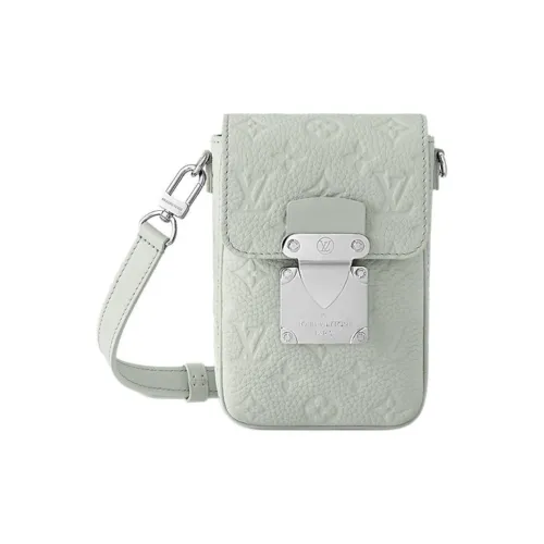 LOUIS VUITTON Тисненая кожа Сумка через плечо Мини Мужская Серо-зеленая