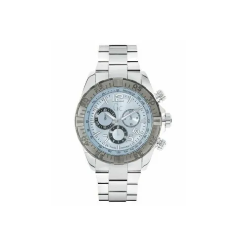 GUESS Мужские часы Кварцевый механизм Ремешок из нержавеющей стали 45 мм Синий циферблат