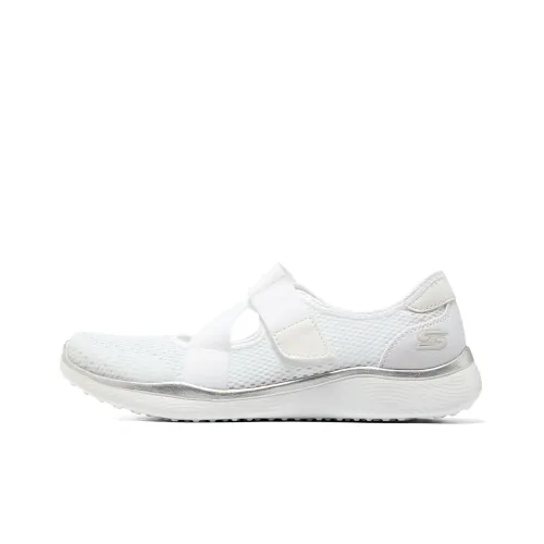 Skechers Низкий Топ Повседневная Обувь Женская Белая Серебряная