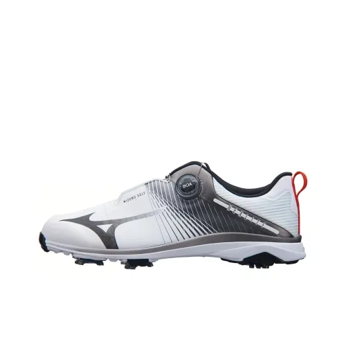 Mizuno NEXLITE GS BOA Противоскользящая Устойчивая к истиранию Низкий Топ Обувь для гольфа Мужская Белый Серый