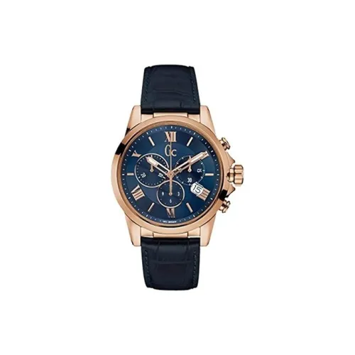 GUESS Наручные часы Кварцевый механизм Кожаный ремешок 42 мм Синий циферблат Мужские часы