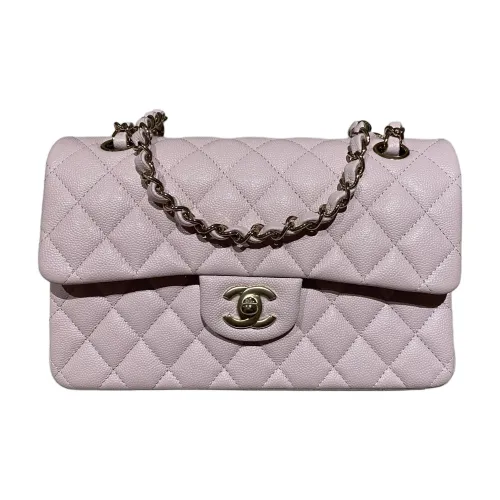 CHANEL Classic Flap CF с рельефом телячья кожа сумка через плечо маленькая женская цвет вишневый цветок розовый