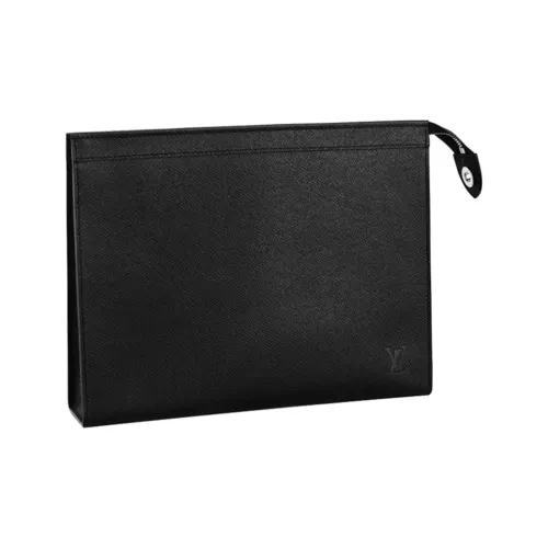 LOUIS VUITTON Pochette Voyage мм Ножницы Лес Кожа Клатч Сумка для туалетных принадлежностей Средний Мужской Черный