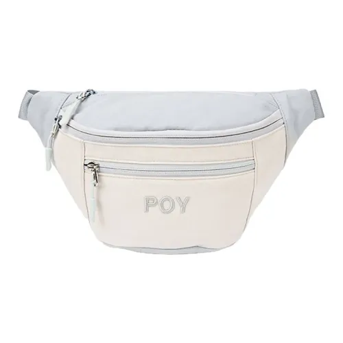 POY Нейлоновая сумка через плечо сумка-банан сумка-слинг средний размер унисекс серо-белый