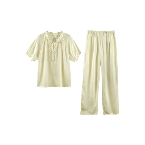 Q'NIANMA Пижамный комплект Женские Мягкий Абрикос