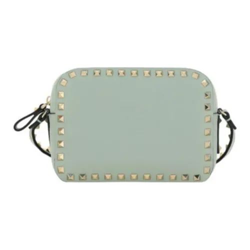 Valentino Rockstud Телячья кожа Camera Сумка Сумка через плечо Сумка на плечо Женская Аква Зеленый
