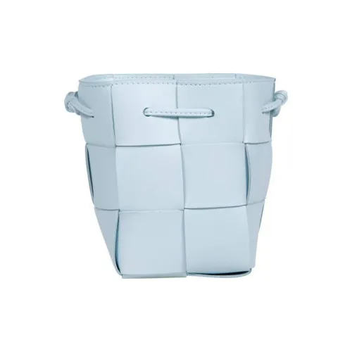 Bottega Veneta Cassette Sheepskin Bucket Bag Crossbody Bag Mini Women's Light Blue