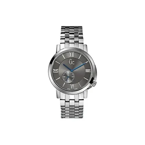 GUESS Мужские часы Кварцевый механизм Ремешок из нержавеющей стали 42 мм Серый циферблат