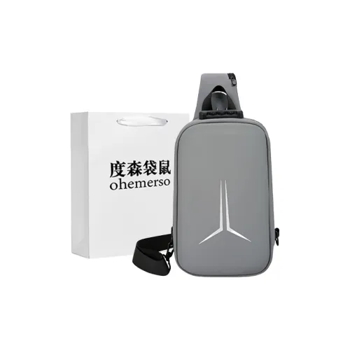 Dusen Kangaroo Кожа Мембранный Слинг Сумка Стандартная Унисекс Темно-Серый Светло-Серый Черный Синий