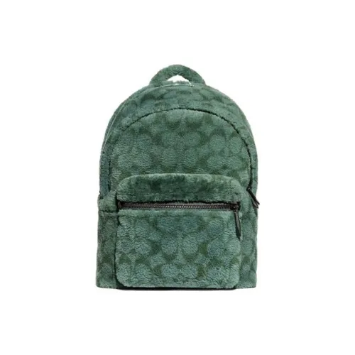 COACH Charter Shearling Fabric Backpack Large Men's Green COACH Charter Овчина Ткань Рюкзак Большой Мужской Зеленый