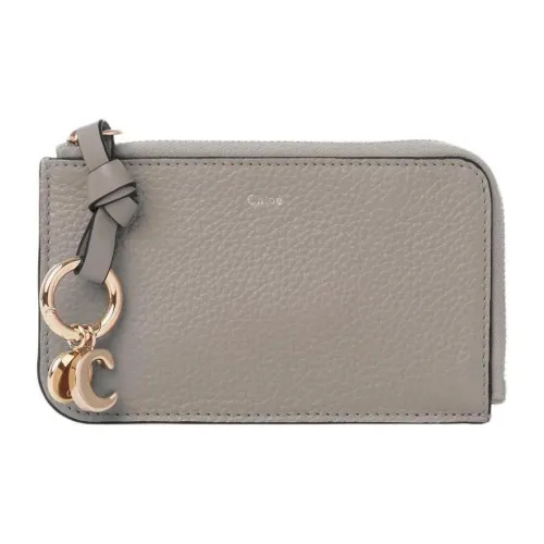 Chloe Alphabet Кожа Картхолдер Монетница Женская Серого цвета