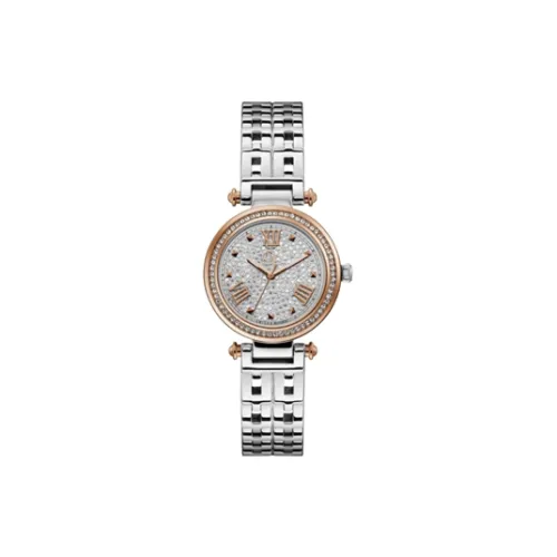 GUESS Наручные часы Кварцевый механизм Нержавеющая сталь Ремешок 32 мм Серебристый циферблат Унисекс Y47004L1MF