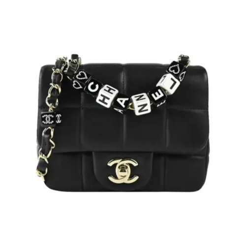 CHANEL 23C Early Spring Lambskin Flap Bag Crossbody Bag Shoulder Bag Women's Black