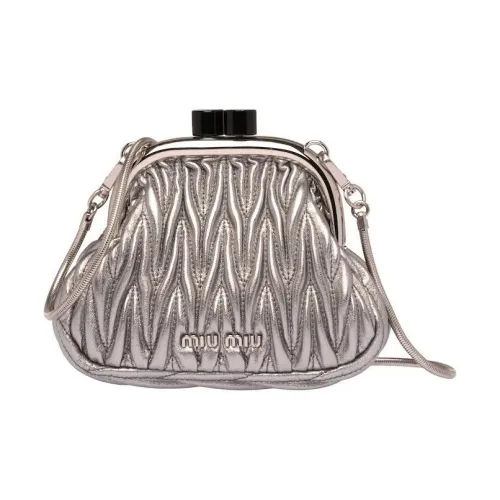 MIU MIU BELLE Кожа Сумка через плечо Мини Женская Серебряная