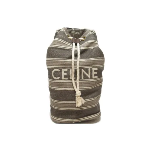 CELINE Холст Рюкзак Женские Серый и Коричневый