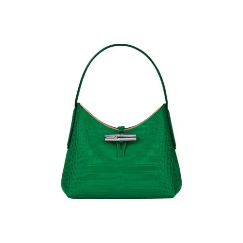 LONGCHAMP Roseau Крокодил Тисненый Телячья кожа Сумка Сумка через плечо Женская Зеленая