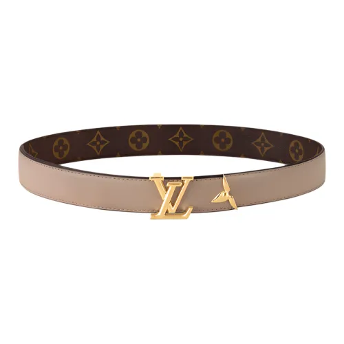 LOUIS VUITTON LV Буква с застежкой плавная застежка кожаные ремни унисекс коричневый ширина 3 см