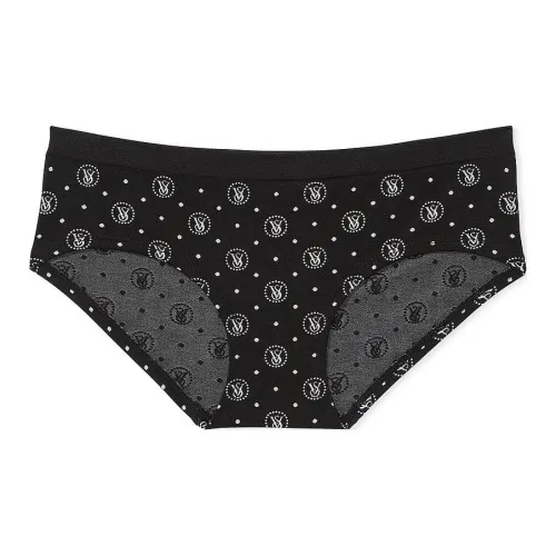 Victoria's Secret Бесшовный Hiphugger с кружевной отделкой нижнее белье для женщин 1 упаковка черный узор