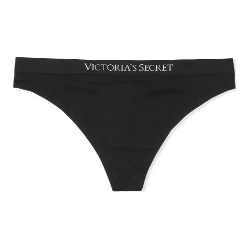 Victoria's Secret Бесшовный Стринг Пантика Черное Женское Нижнее Белье 1 Пачка Черный