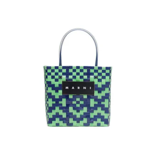 MARNI Коровья кожа Тоут Сумка Сумка для покупок Сумка Обычная Женская Сине-зеленая