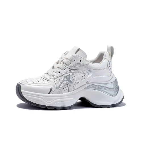 BELLALILY Противоскользящие и износостойкие визуально увеличивающие рост низкие топовые кроссовки с толстой подошвой женские