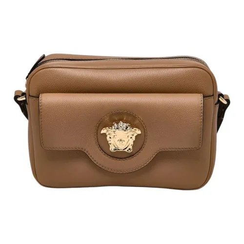VERSACE Корова Кожа Camera Сумка Сумка через плечо Сумка на плечо Мини Женский Коричневый
