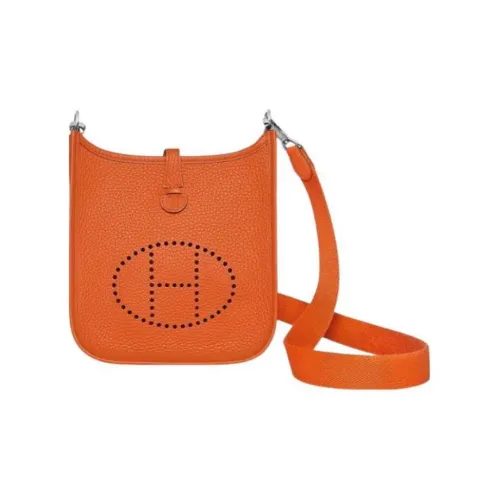 HERMES Evelyne Сумка через плечо из коровьей кожи мини-сумка женская пламенно-оранжевый