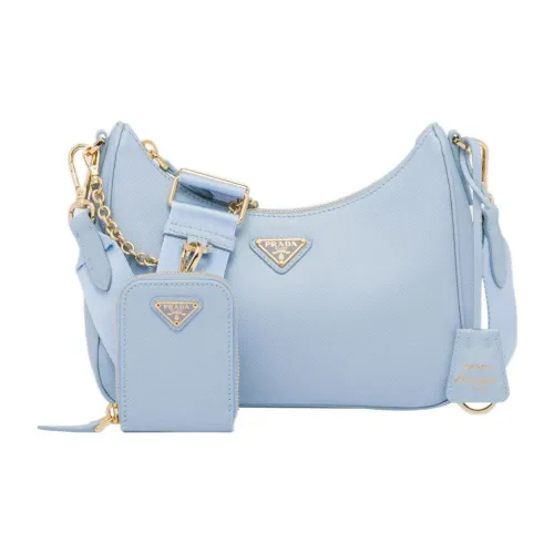 PRADA RE Edition Saffiano кожа с нейлоновыми сумками через плечо сумка на плечо женская светло-синяя
