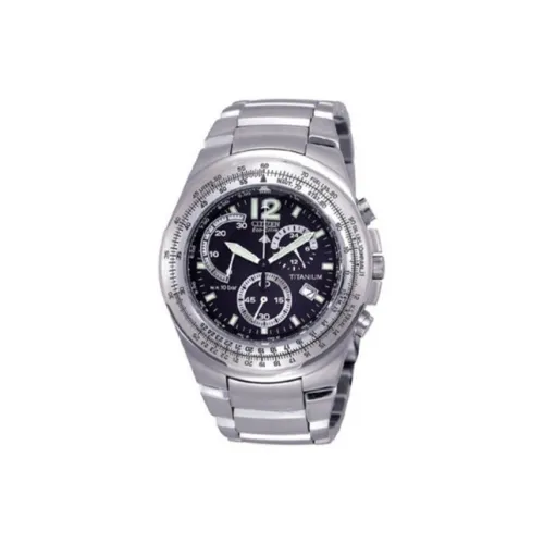 CITIZEN Светильник Кварцевый механизм Титан Ремешок Часы 43 мм Мужские часы Черный циферблат