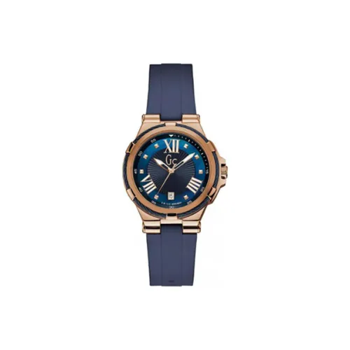 GUESS Наручные часы Кварцевый механизм Силиконовый ремешок 44 мм Синий циферблат Женские часы Y34001L7