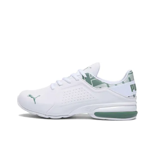 PUMA Flyer Runner Амортизирующие устойчивые к скольжению и износу Низкий топ Беговые кроссовки Мужские Белый Зеленый