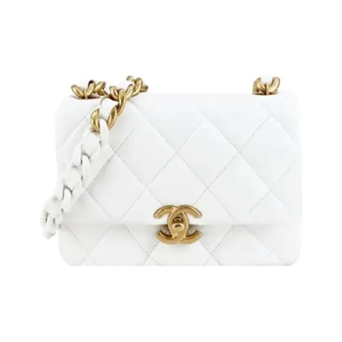 CHANEL Lambskin Flip-Flap Сумка Сумка через плечо Мини Плечевая сумка Женская Белая