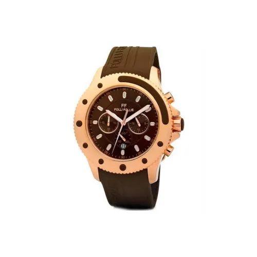 Folli Follie Часы Кварцевый механизм Резиновый ремешок 50 мм Коричневый циферблат Унисекс