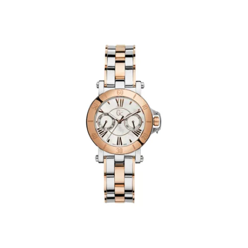GUESS Женские часы Кварцевый механизм Ремешок из нержавеющей стали 34 мм Белый циферблат