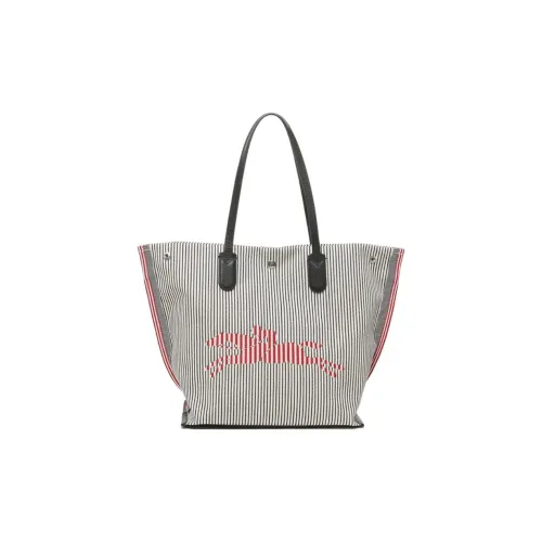 LONGCHAMP Коровья кожа Тоут Сумка Сумка для покупок Сумка на плечо Женская Морской синий и Серо-белые полосы