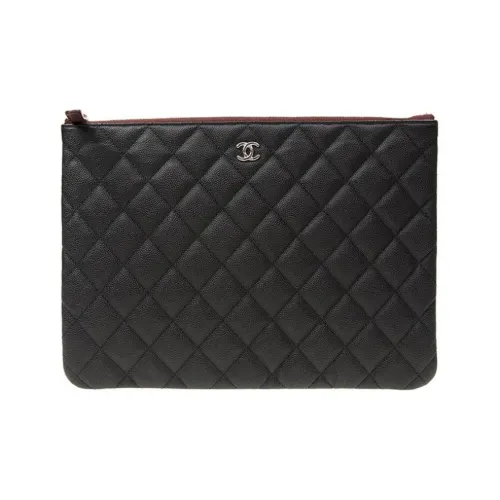 CHANEL С рельефом зернистая кожа личи тисненая телячья кожа кошелек кошелек для монет клатч женский черный