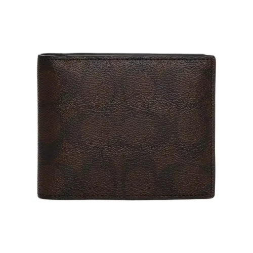 COACH 3 IN 1 Wallet Покрытый холст Кошелек Мини Мужской Mahogany Multicolor